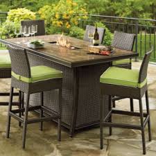 Palermo Counter Height Fire Table Set Frontgate Fire Pit Table Set Outdoor Patio Set Outdoor Dining Room