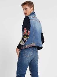 4.1 out of 5 customer rating. Desigual Denim Jean Jacket Floral Knit Sleeves Hurra