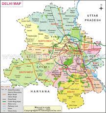 Map of delhi (nct / india), satellite view: Delhi Map Map Of Delhi City State India