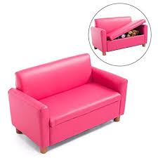 Homcom Kids Recliner Loveseat Soft Pu Leather Lounge Extra Storage Armrest Chair Pink Kidssofachairchildren Kids Recliners Love Seat Leather Lounge