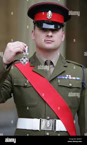 Sergeant Terence Thomson from Littlehampton with The Conspicuous Gallantry  Cross Stock Photo