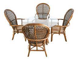 Find bamboo dining arm chairs. Vintage Mcguire Rattan Dining Set 5 Pieces Chairish