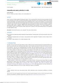 Convert between major world cities, countries and timezones in both directions. Pdf Inequality And Water Pollution In India