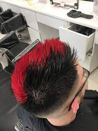 Red Black Hair Harleyquinn Boys Colored Hair Black Red Hair Men Hair Color
