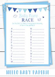 Baby Shower Planning Baby Shower Games Boy Baby Shower Blue Baby Shower Baby Name Race Baby Na Boy Baby Shower Games Baby Name Game Boy Baby Shower Themes