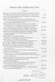 INHALT DES JAHRGANGS 2003