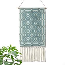 Bohemian macrame wall hanging diy craftsy outdoor rugs. Aztec Macrame Wall Hanging Bohemian Style Handmade Cotton Fringe Tassel Banner With Copper Hanging Bar For Children S Rooms Decor Wall Decoration Walmart Com Walmart Com