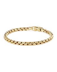 The karatage of the jewelry will tell you what percentage of gold it contains: David Yurman Men S 18k Gold Box Chain Bracelet 5mm Size M Neiman Marcus