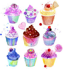 Pin By Patricia Remedios Castillo On Watercolours Cupcake Painting Cupcake Illustration Cupcake Drawing
