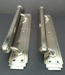 If you're using the same sized cabinet handles as your existing ones, you can replace them easily by using the original holes. Single Art Deco 1930s Chrome Brass Door Handle Pull Large 15 E Davis Original Art Deco Door Art Deco Home Art Deco Kitchen