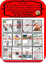 This 70 Page Engaging First Nations Meet The First Explorers Prior To 1713 Interactive Noteboo Social Studies Notebook Social Studies Interactive Notebooks