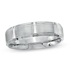 Mens 6 0mm Comfort Fit 14k White Gold Panel Wedding Band Peoples Jewellers Peoples Jewellers Wedding Bands White Gold