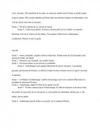 rsum andromaque acte/acte rapports