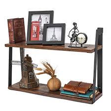 Constructed using planks of solid pine wood, each shelf's rustic finish shows off the. Buy Maidmax Floating Shelves 2 Tier Rustic Shelf Display Storage Ledge Wall Mounted Shelf With Metal Brackets For Living Room Bathroom Bedroom Kitchen Wood Grain Finish Online In Kuwait B07fkcgcyx