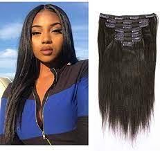 New Anrosa Yaki Hair Clip In Yaki Hair Extensions Clip In Human Hair Yaki Clip In Hair Extensions Natural Hair Styles For Black Women Super Straight Hairstyles