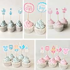 Baby boy sleeps in the crib cake topper that rests on layers with baby shoes, a pacifier, a rattle and more in aqua, white and brown. 12 18 20pcs Baby Shower Cupcake Toppers Boy Girl Christening Blue Birthday Party Decorations Kids Festive Event Party Supplies Party Diy Decorations Aliexpress