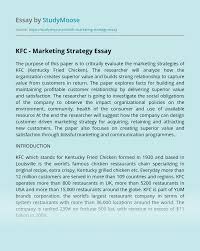 Maybe you would like to learn more about one of these? Kfc Marketing Strategy Free Essay Example
