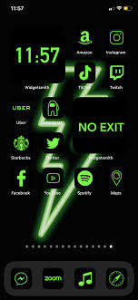 160 App Icons Green Neon Ios 14 Aesthetic Home Screen Green Lime Icons With Black Background Widget Quotes App Icon App Icon Design Homescreen
