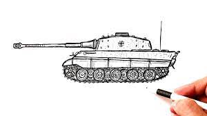 How To Draw A Tank King Tiger - Youtube