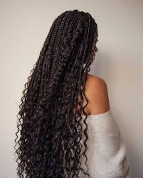 Black And Brown Knotless Braids Features Un Ruly Braids For Black Hair Braids With Curls Box Braids Hairstyles