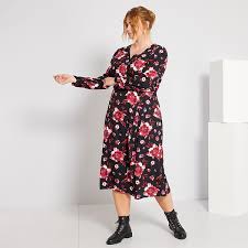 Jupe longue grande taille kiabi 2014. Robe Longue Imprimee Grande Taille Femme Noir Fleurs Kiabi 26 10