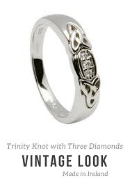 Ladies 14k Diamond Trinity Knot Wedding Ring Unique Celtic Wedding Rings Celtic Wedding Rings Wedding Rings Unique Irish Wedding Rings