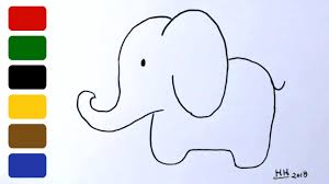 How To Draw An Elephant Very Simple And Easy Youtube