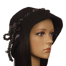 Winter Hat MARLENE Black Merino Bucket Hat Bell Hat Cloche Crochet Hat  Winter Hat Women's Hat by Siamo-handmade