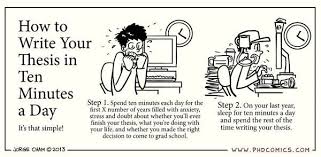 How To Write Your Thesis In 10 Minutes A Day Cartoon Thesis Writing Phd Comics Phd Humor