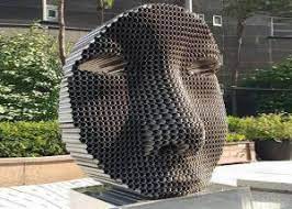 The bright colors of this metal design offer a bold abstract expression. Figure Decor Outdoor Metal Sculpture Stainless Steel For Large Garden For Sale Outdoor Metal Sculpture Manufacturer From China 108418535