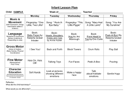 Provider Sample Lesson Plan Template Curriculum Lesson Plans Toddler Lesson Plans Template Infant Lesson Plan