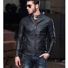 Fairylinks Mens Casual Slim Fit Moto Bomber Biker Racer Jacket Faux Leather Black At Amazon Men S Clothing Leather Jeans Men Jackets Men Fashion Leather Jacket