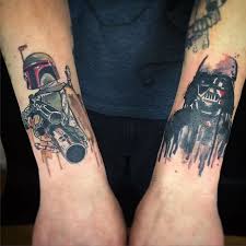 Самые новые твиты от tattoo university (@tattoouniversi): Star Wars Boba Fett Darth Vader Tattoos By Brittany Electric Tiger Tattoo