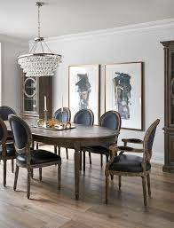 Potterybarn.com has been visited by 100k+ users in the past month Oval French Dining Table With Black Leather Round Back Chairs Transitional Dining Room