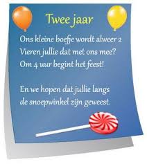 Verjaardag Tekst Kind 2 Jaar