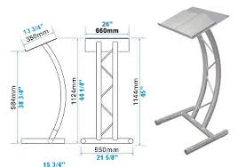 The podium also has a modern industrial design, with its curved box truss and zig zag rod design. Lecterns Podiums And Pulpits For Trade Show Presentation Or House Of Worship And Schools Huge Selection Of Light Weight Aluminum Lecterns And Podiums