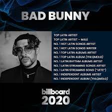 Bad bunny has been delivering hit after hit this year, and it's only going to be a matter of time before these tracks make it to the top of our charts. Billboard Bad Bunny On The 2020 Billboard Charts See Facebook