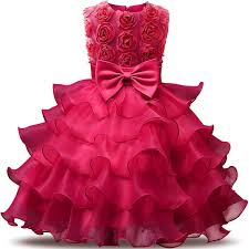 Amazon Com Nnjxd Girl Dress Kids Ruffles Lace Party Wedding Dresses Size 130 5 6 Years Flower White Girls Party Dress Kids Dress Little Girl Pageant Dresses