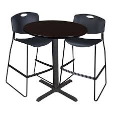 Decorate your kitchen with the look and feel of a modern café with ikea's wide selection of café and bistro furniture. Cain 36in Round Cafe Table Mocha Walnut 2 Zeng Stack Stools Black Tcb36rndmw4495bk