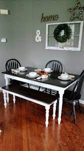 New luzern eckbank kitchen dining corner seating bench table + 2 chairs. Farmhouse Table With Bench And Black Chairs Farmhouse Dining Room Table Farmhouse Table With Bench Kitchen Table Bench
