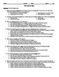 Shirley Jackson S The Lottery 15 Question Multiple Choice Quiz This Or That Questions Shirley Jackson Critical Thinking Questions