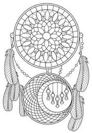 And a beautiful landscape in background. Dreamcatcher Coloring Pages For Adults