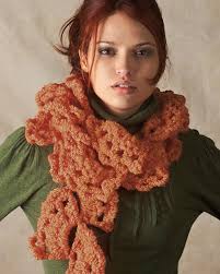 Free Swirling Fans Scarf Crochet Pattern from RedHeart.com -