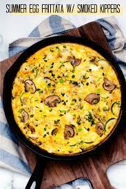 Summer Egg Frittata With Smoked Kippers Recipe Egg Frittata Frittata Kippered Snacks