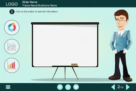Vector Character With Flip Chart Lectora Template