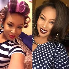 Roller Set On Natural Pressed Hair Before After Girls Natural Hairstyles Hair Rollers Before And After Curly Hair Styles