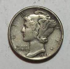 U S Collectible Coin 1943 Mercury Wwii Silver Dime Money