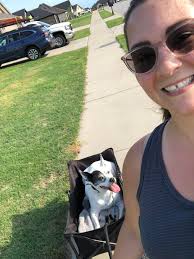 She loves walks so much she tries to walk herself!!