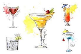 15 Watercolor Cocktails Sketches Cocktail Illustration Cocktail Art Cocktails Drawing