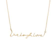 Sterling Silver Live Laugh Love Signature Necklace Signature Necklace Custom Personalized Jewelry Signature Bracelet